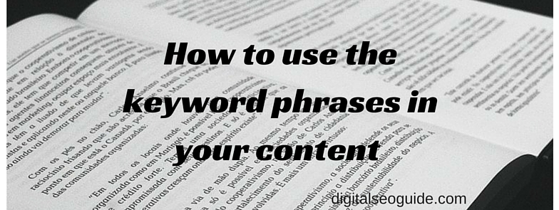How to use keyword properly
