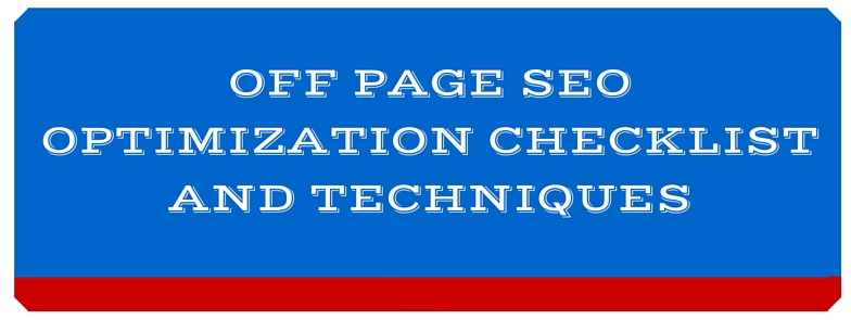 OFF page SEO Checklist,techniques 2015-2016