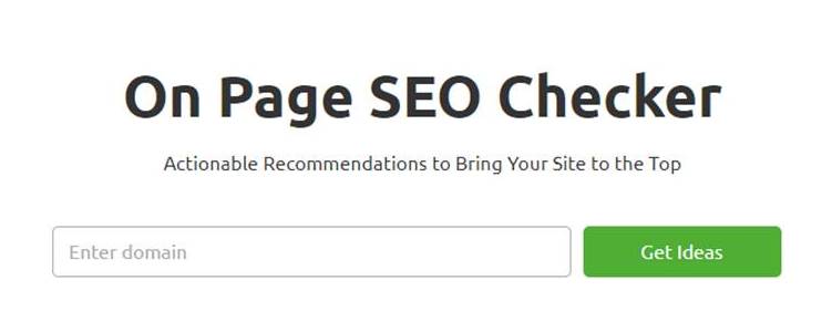 semrush on page seo checker